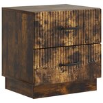 vidaXL Cabinet de chevet 2 Pièces Chêne fumé 43 x 34 5 x 44 5 cm