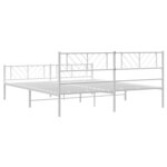 vidaXL Cadre de lit métal avec tête de lit/pied de lit blanc 193x203cm