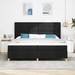 vidaXL Lit à Ressorts avec matelas Noir 200 x 200 cm tissu