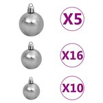 vidaXL Arbre de Noël artificiel pré-éclairé/boules pommes de pin 240cm