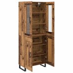 vidaXL Haut Armoire 2 Pièces Bois Ancien Bois Aggloméré et Verre