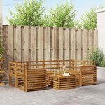 vidaXL Ensemble de canapés d'extérieur 7 Pièces Naturel