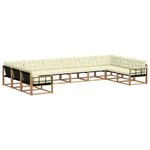 vidaXL Ensemble de canapés d'extérieur 10 pc Blanc et crème