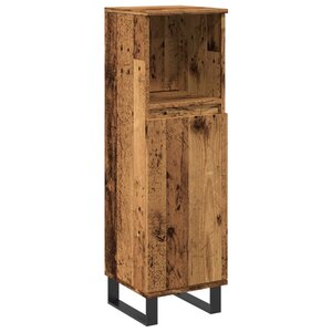 vidaXL Armoire de salle de bain vieux bois 30x30x100cm bois ingénierie