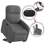 vidaXL Fauteuil inclinable Gris foncé Tissu