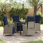 vidaXL Ensemble de salle à manger pour jardin 5 Pièces Gris polyrotin