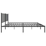 vidaXL Cadre de lit métal sans matelas et tête de lit noir 160x200 cm