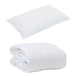 vidaXL Duvet d'été simple avec oreiller 2 Pièces Blanc Microfibre