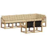 vidaXL Ensemble de canapés d'extérieur 8 pc Blanc et Beige