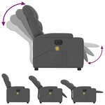 vidaXL Fauteuil inclinable de massage électrique gris foncé tissu