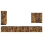 vidaXL Ensemble de meuble TV mural Montage mural 6 Pièces Chêne fumé