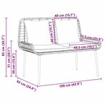 vidaXL Banc de jardin Marron  Noir  Crème Rattan synthétique  acier