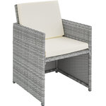 Tectake Salon de jardin NEW YORK 10 places avec 2 sets de housses + housse de protection, variante 2 - gris clair