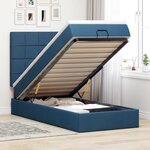 VidaXL Cadre de lit ottoman avec matelas bleu 80x200 cm tissu