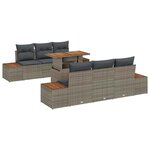 vidaXL Ensemble de salle à manger pour jardin 7 Pièces Gris  Marron
