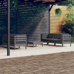 vidaXL Salon de jardin 6 Pièces avec coussins anthracite bois de pin