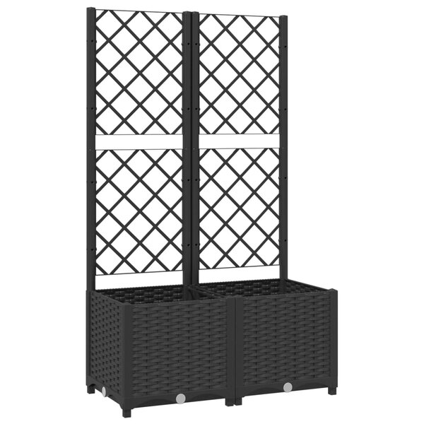 vidaXL Jardinière avec treillis Noir 80x40x136 cm PP