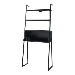 Bureau table poste de travail acier 184 x 80 x 40 cm noir 03_0009067