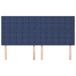 vidaXL Tête de lit Bleu 200x5x118/128 cm Tissu