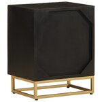 vidaXL Table de chevet noir 40x30x50 cm bois massif manguier et fer