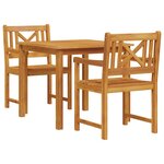 vidaXL Ensemble de salle à manger pour jardin 3 pc Marron
