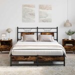 vidaXL Cadre de lit sans matelas chêne fumé 140x200 cm bois ingénierie