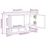 vidaXL Porte-manteau mural avec étagère Montage mural avec stockage avec porte Chêne noir 50 x 20 x 30 cm
