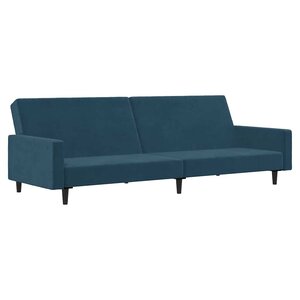 vidaXL Canapé-lit à 2 places Bleu Velours