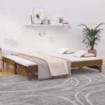 vidaXL Lit coulissant Marron miel 2x(90x200) cm Bois de pin solide