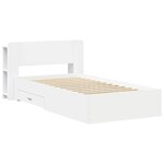 vidaXL Cadre de lit avec rangement Blanc 80 x 200 cm Bois d'ingénierie