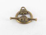 Fermoir toggle fleur bronze