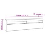 vidaXL Meubles TV 2 Pièces avec lumières LED Blanc 75x35x40 cm