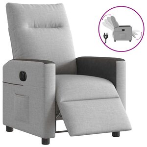 vidaXL Fauteuil inclinable électrique gris nuage tissu