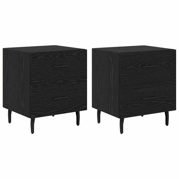 vidaXL Cabinet de chevet 2 Pièces Chêne noir 40 x 35 x 47 5 cm