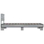 vidaXL Cadre de lit sonoma gris 100x200 cm bois d'ingénierie et métal