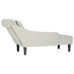 vidaXL Fauteuil long avec accoudoir droit crème velours