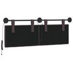 vidaXL Tête de lit suspendue Avec lumière LED Marron foncé Tissu