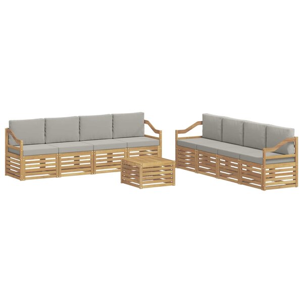 vidaXL Ensemble de canapés d'extérieur 9 pc Blanc et gris clair