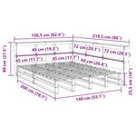 vidaXL Lit bibliothèque sans matelas 140x200 cm bois massif de pin