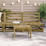 vidaXL Canapés de jardin sans accoudoirs 2 Pièces blanc bois pin imprégné
