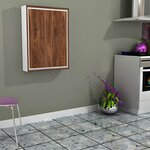 Homemania Bureau Magicbox 62x16x82 cm Blanc et noyer