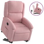 vidaXL Fauteuil inclinable Rose Velours