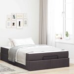 vidaXL Cadre de lit avec matelas Marron foncé 120 x 200 cm tissu