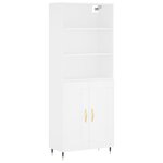vidaXL Buffet haut Blanc 69 5x34x180 cm Bois d'ingénierie