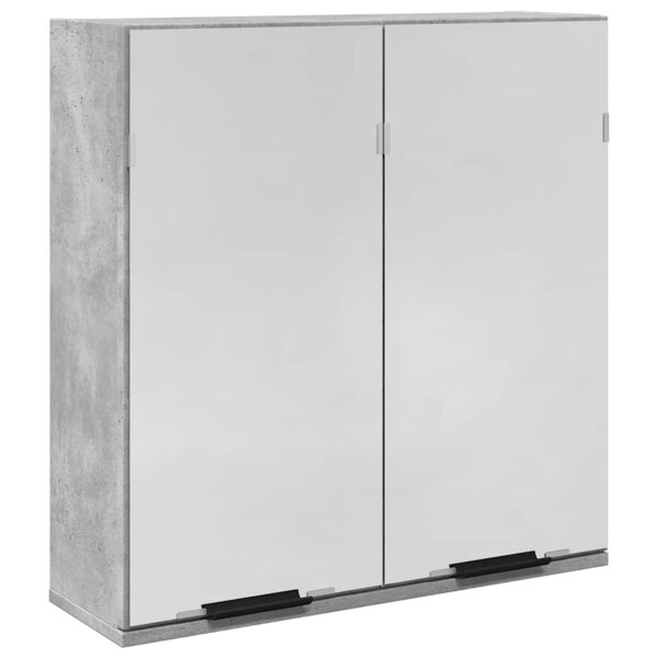 vidaXL Armoire à miroir de salle de bain gris béton bois d'ingénierie
