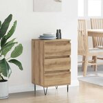 vidaXL Buffet Chêne artisanal 40 x 35 x 70 cm Bois d'ingénierie et fer