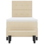 vidaXL Lit à ressorts avec matelas Crème 100 x 200 cm tissu