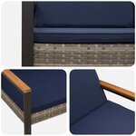 vidaXL Banc extérieur 2 -Seater 107 x 61 x 80 cm polyrotin