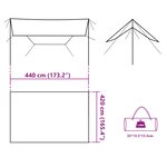 vidaXL Bâche de camping gris et orange 420x440 cm imperméable