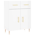 vidaXL Buffet Blanc brillant 69 5x34x90 cm Bois d'ingénierie